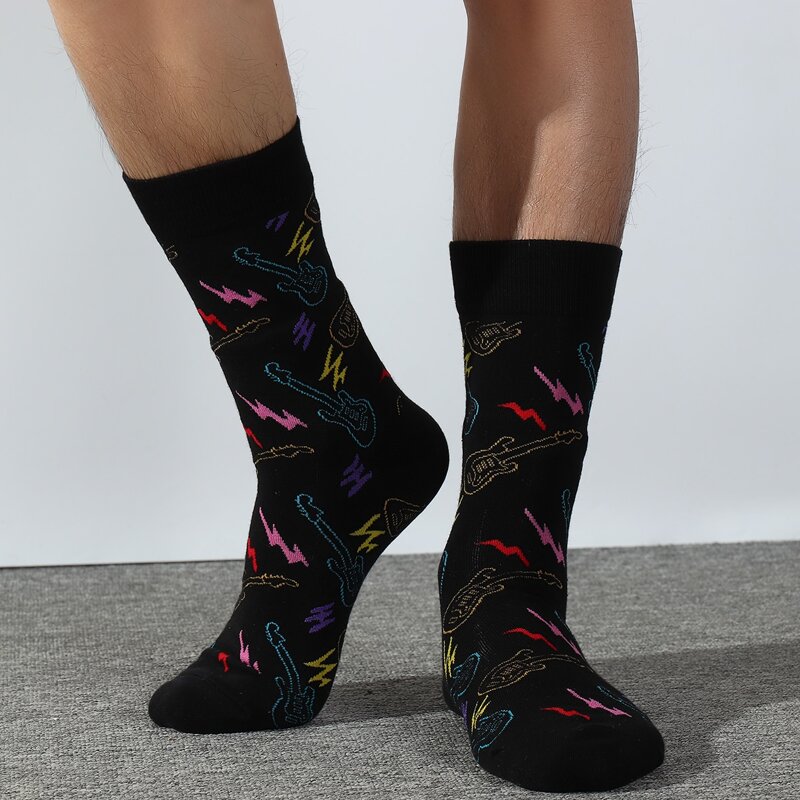 

Guys Musical Instrument Print Crew Socks, Multicolor