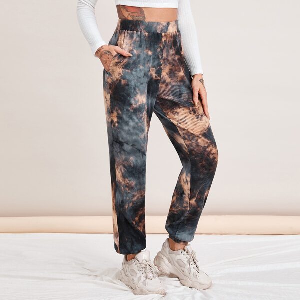 

Tie Dye Rib-knit Sweatpants, Multicolor