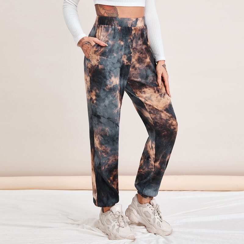 

Tie Dye Rib-knit Sweatpants, Multicolor