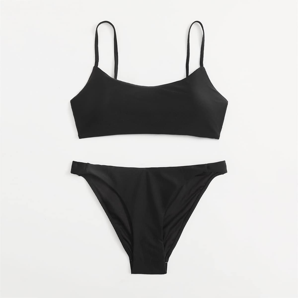 

Solid Bikini Swimsuit, Black