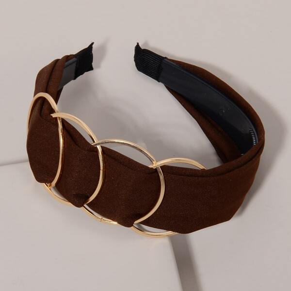 

Metal Round Decor Hair Hoop, Brown