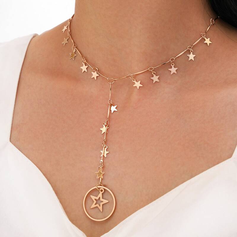 

Star Tassel Lariat Necklace, Gold