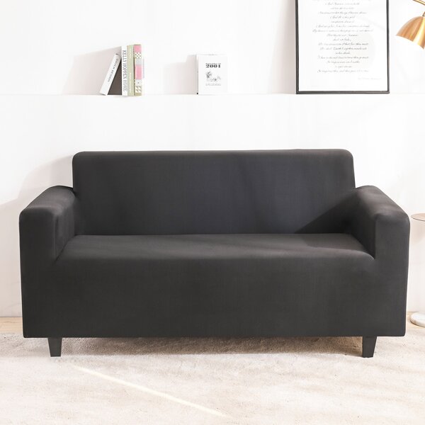 

Solid Color Stretchy Sofa Cover, Black