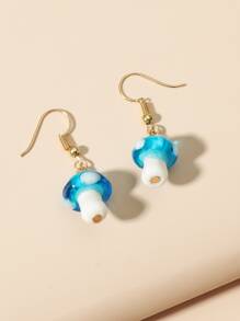 Mushroom Drop Earrings - Baby Blue - View 3