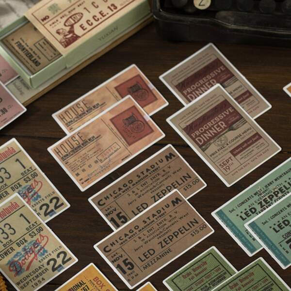 

60pcs Vintage Pattern Random Sticker, Multicolor