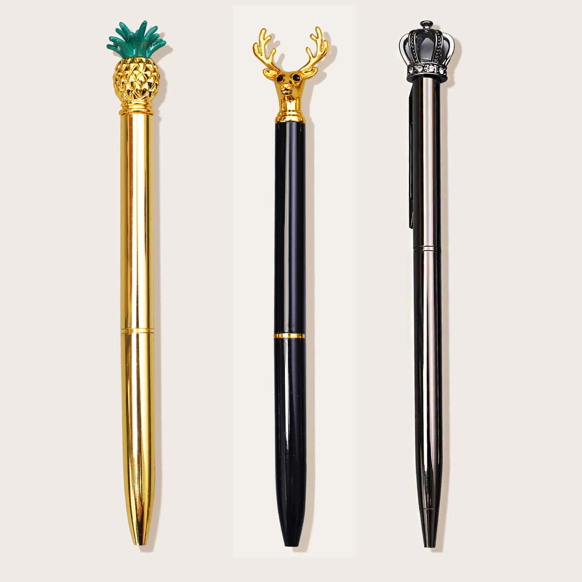 

3pcs Metal Ballpoint Pen, Black