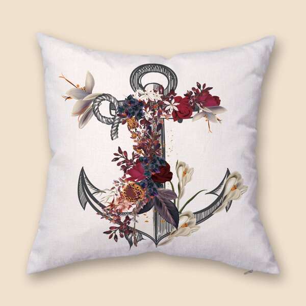 

Anchor Print Cushion Cover Without Filler, Multicolor
