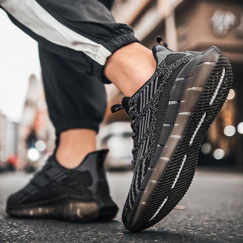 

Guys Lace-up Knit Sneakers, Black