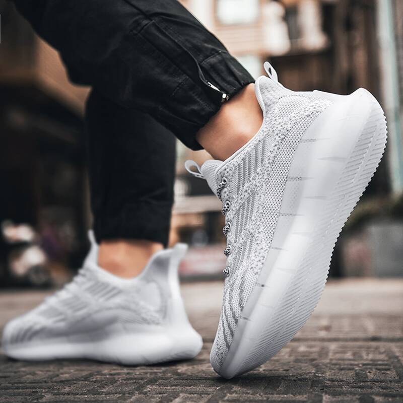 

Guys Lace-up Knit Sneakers, White