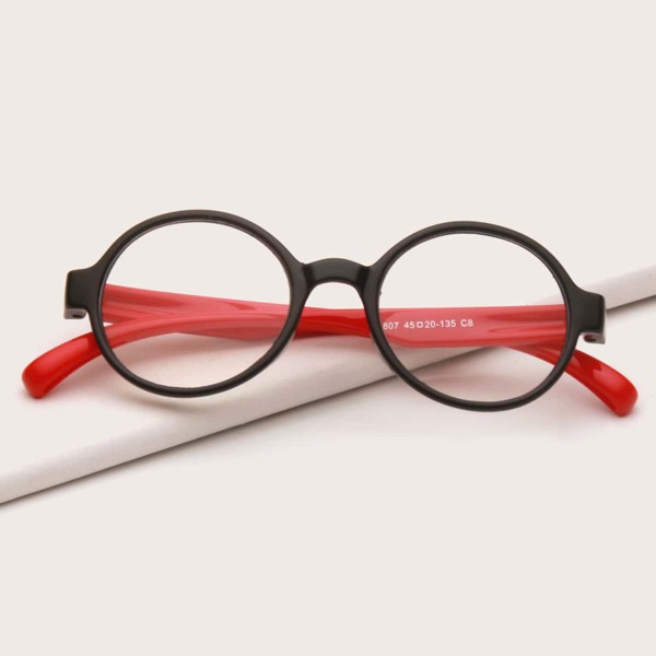 

Kids Round Frame Anti-blue Light Eyeglasses, Red