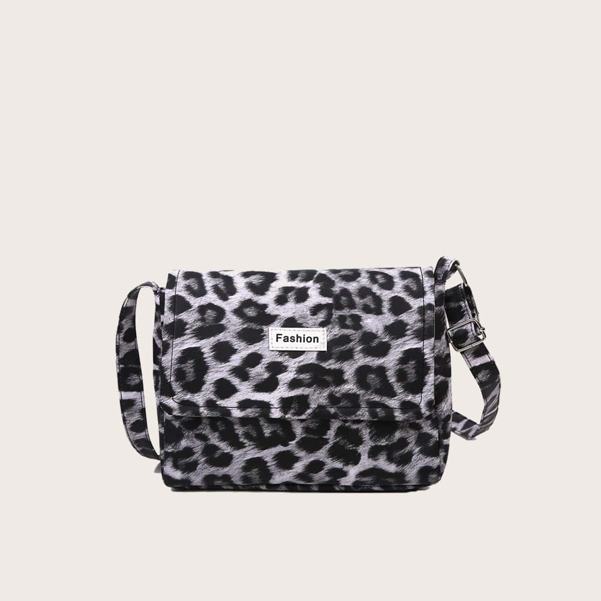 

Leopard Crossbody Bag, Black