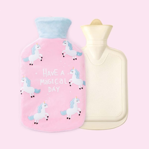 

Unicorn Print Cover Hot Water Bag, Pink
