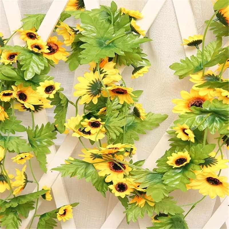 

1pc Artificial Sunflower Vine, Multicolor