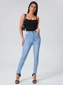 SHEIN EZwear Rib-knit Solid Cami Top