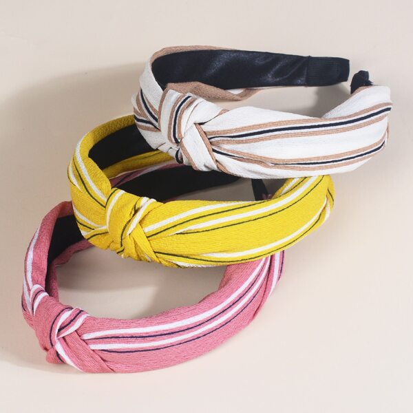 

3pcs Girls Striped Pattern Hair Hoop, Multicolor