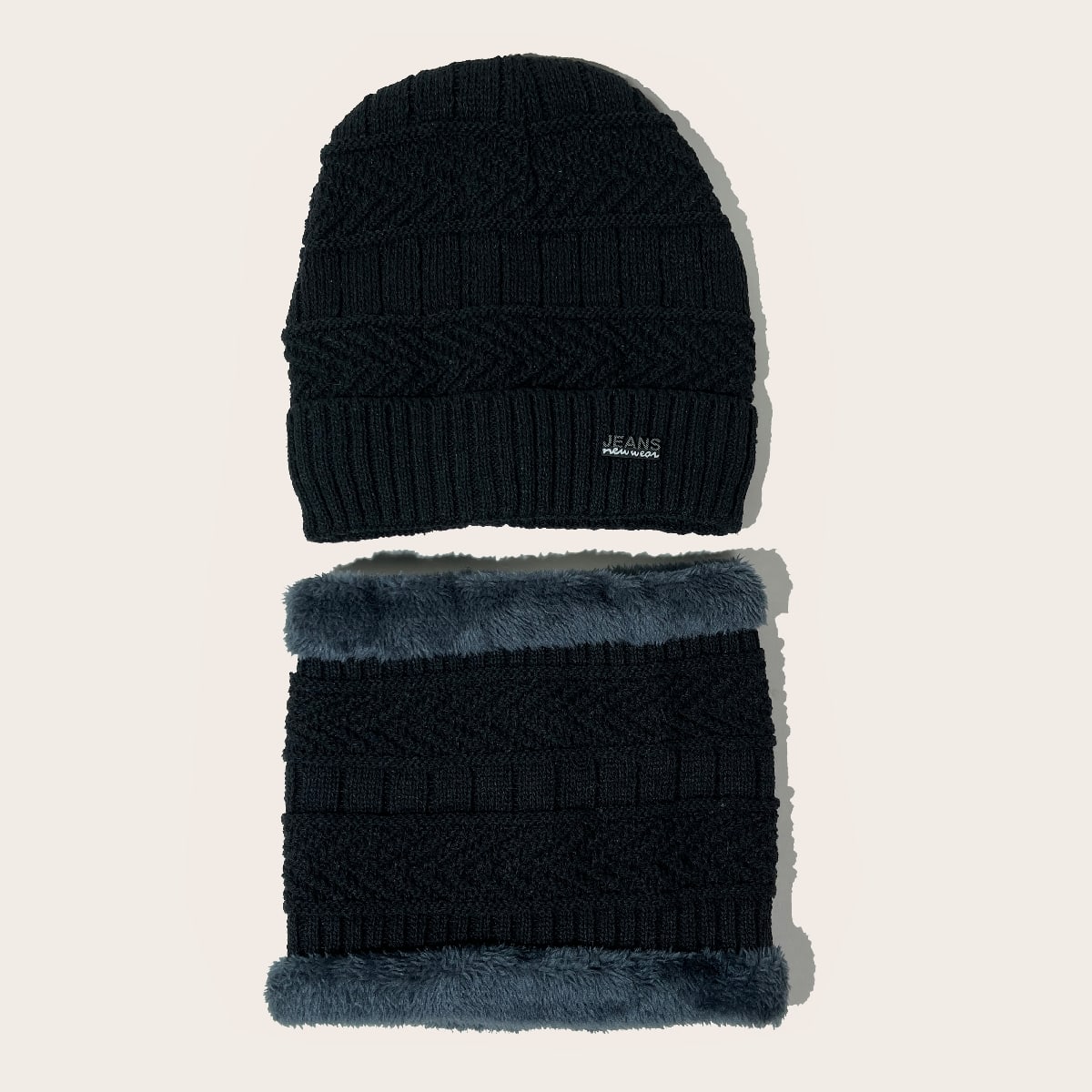 Image of 1pc Men Beanie & 1pc Infinity Scarf