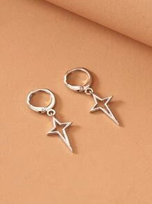 Pendientes con forma de estrella - Plateado - Ver 1