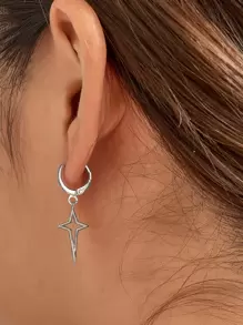 Pendientes con forma de estrella - Plateado - Ver 2