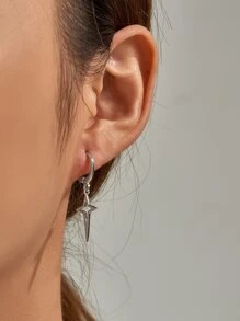 Pendientes con forma de estrella - Plateado - Ver 3