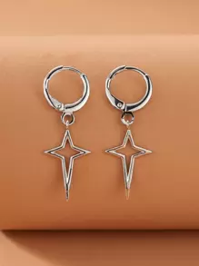 Pendientes con forma de estrella - Plateado - Ver 4