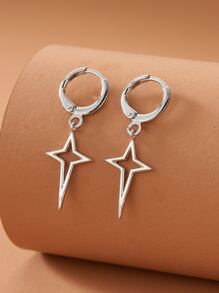Pendientes con forma de estrella - Plateado - Ver 5