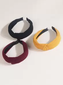 3pcs Girls Pleated Hair Hoop - Multicolor - View 3