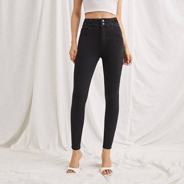 

High Stretch Skinny Jeans, Black