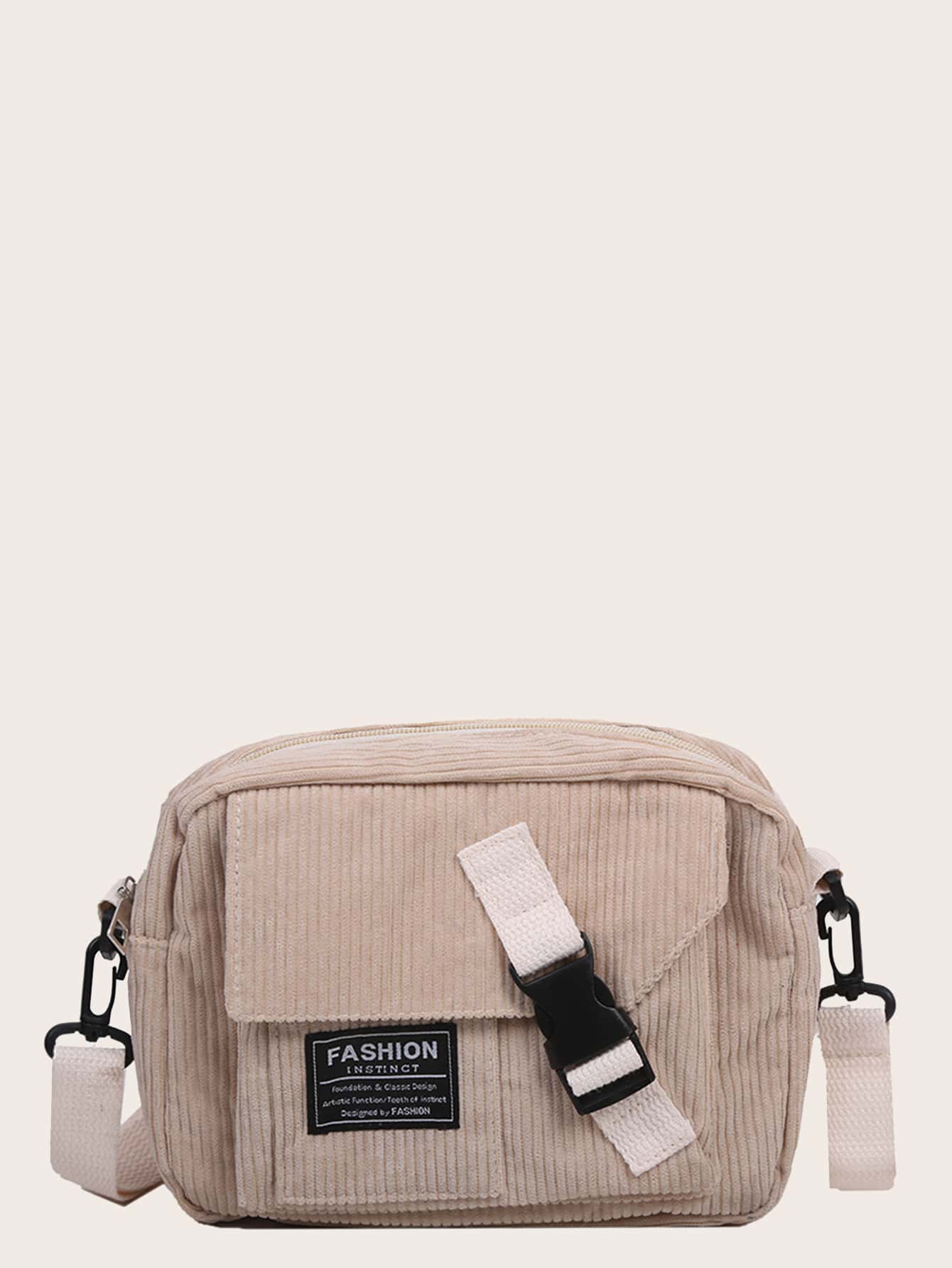 Release Buckle Front Corduroy Crossbody Bag thumbnail