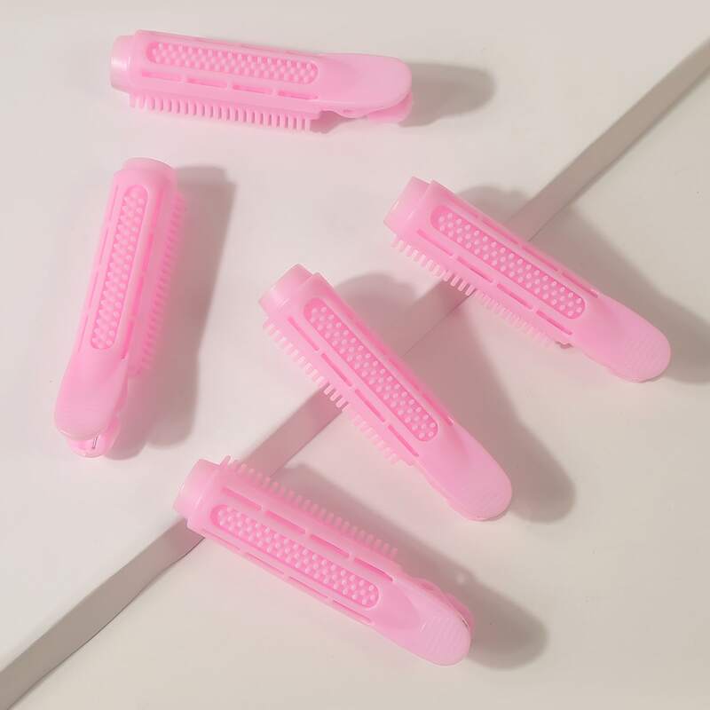 

5pcs Solid Volumizing Hair Root Clip, Pink