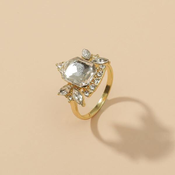 

Rhinestone Decor Ring, Gold