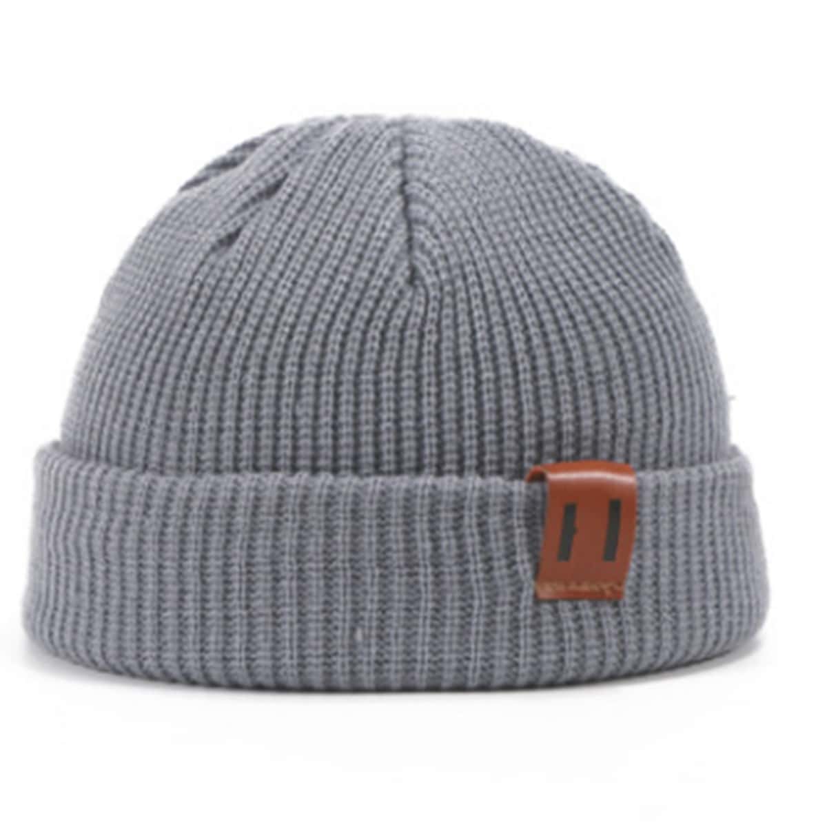 

Guys Solid Knit Docker Cap, Grey