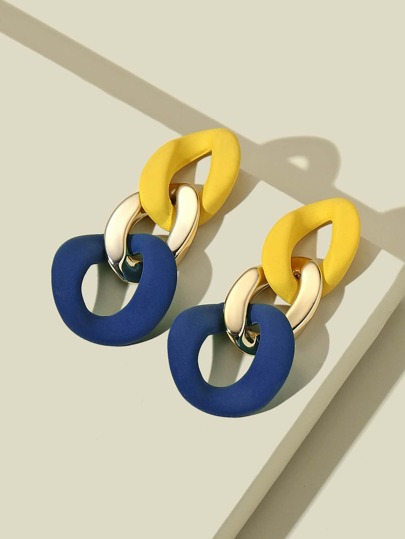 اقراط متصل بسلسلة وبالوان متجانس