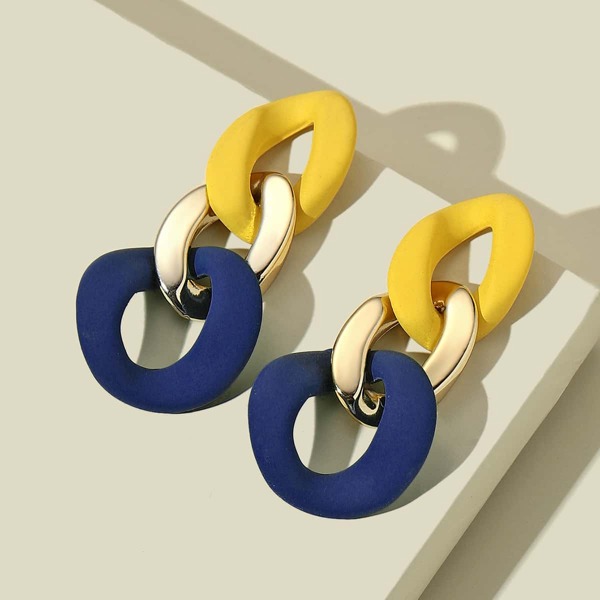 

Colorblock Chain Link Earrings, Multicolor