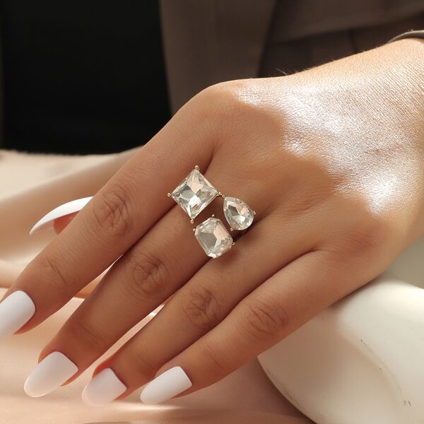

Rhinestone Decor Ring, White