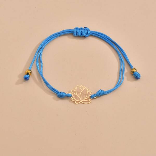 

Lotus Decor Bracelet, Blue