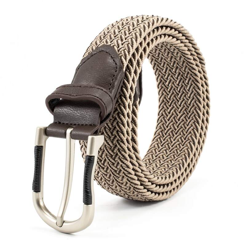 

Guys Color Block Woven Belt, Khaki