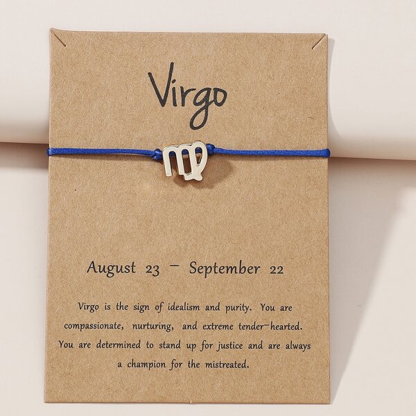 

Girls Virgo Zodiac Sign Decor Bracelet, Blue