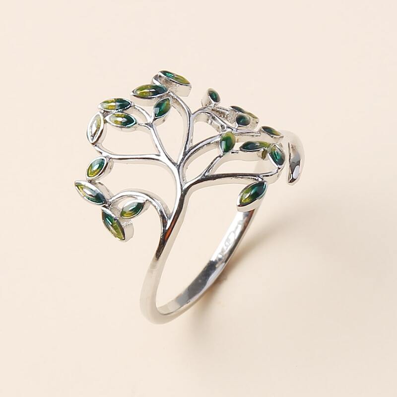 

1pc Wrap Around Tree Ring, Silver