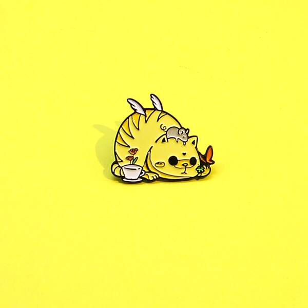 

Kids Cartoon Cat Design Brooch, Multicolor