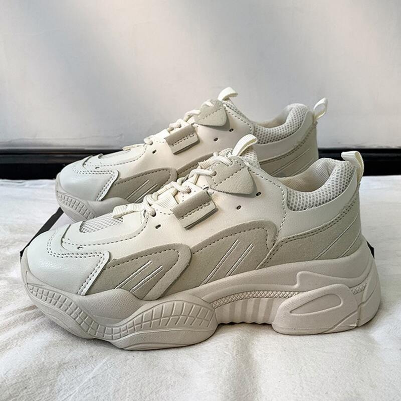 

Lace Up Chunky Trainers, Beige