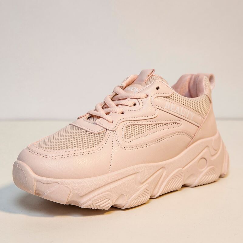 

Lace Up Chunky Trainers, Pink