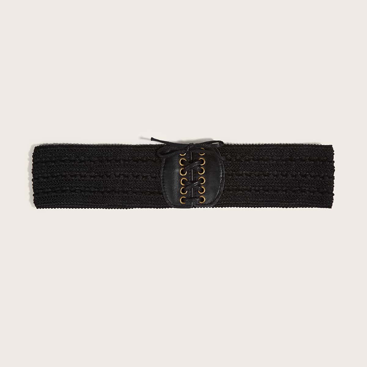 

Lace Up Front Belt, Black