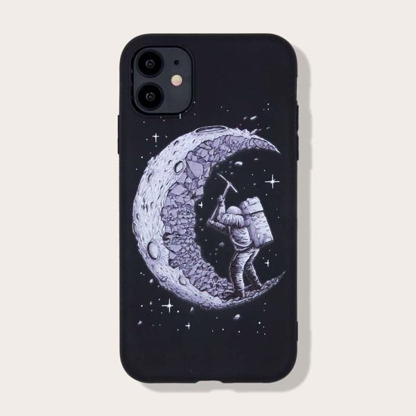 

Чехол для iPhone с узором луны и астронавта, Многоцветный
