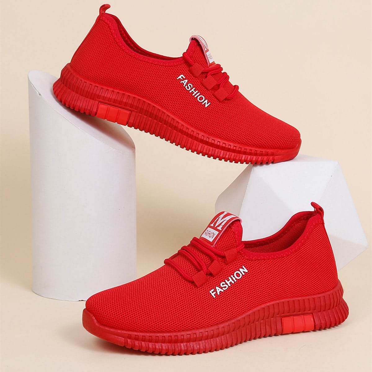 Image of Lace-up Decor Letter Graphic Sneakers