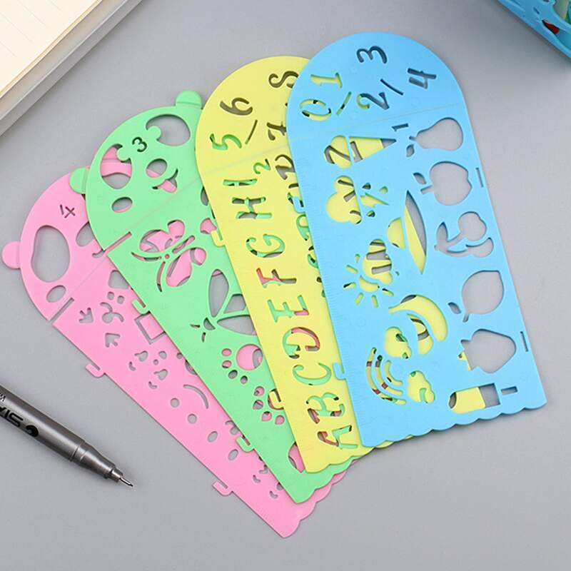 

4pcs Multifunction Random Drawing Ruler, Multicolor