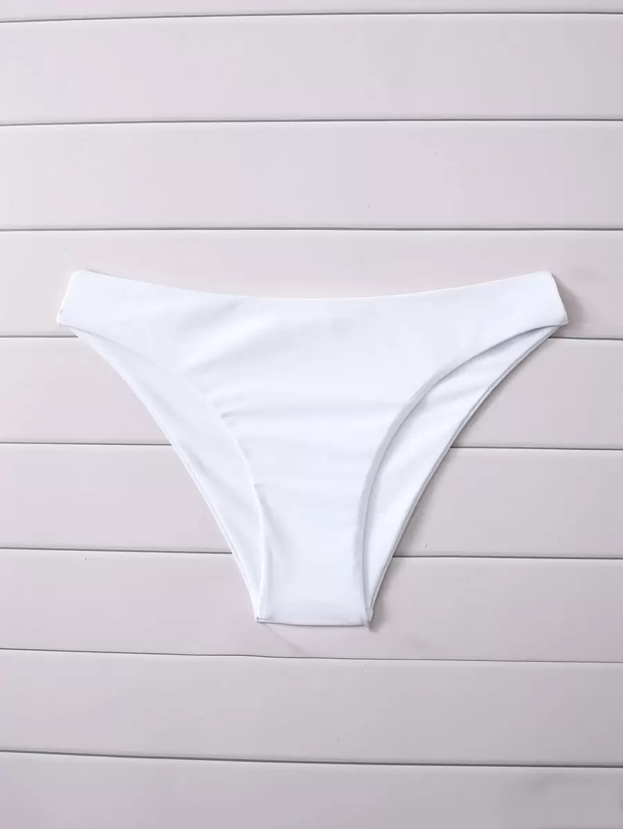 Swim Basics Summer Beach Solid Bikini Panty - White - View 1