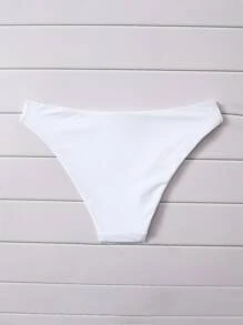 Swim Basics Summer Beach Solid Bikini Panty - White - View 2