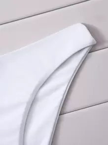 Swim Basics Summer Beach Solid Bikini Panty - White - View 3