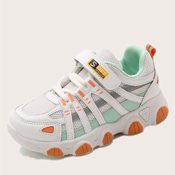 

Girls Velcro Strap Mesh Panel Sneakers, Green