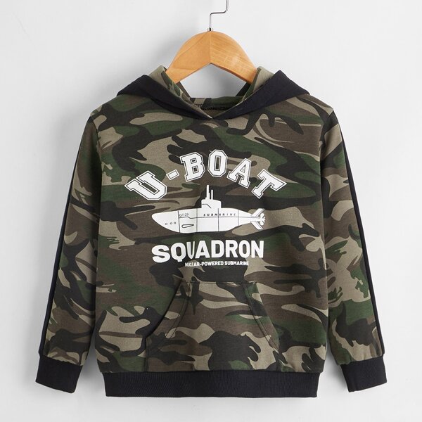 

Toddler Boys Camo Print Kangaroo Pocket Hoodie, Multicolor